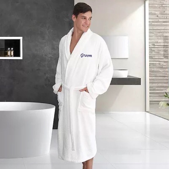 Linum Other - Linum Home Textiles "Groom” Embroidered Cotton Terry Bathrobe
